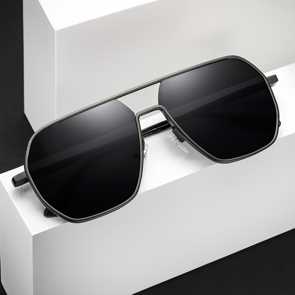 Óculos Hexagonal Metálico Lunare Chroma