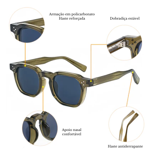 Óculos Quadrado Retrô Lunare Riot